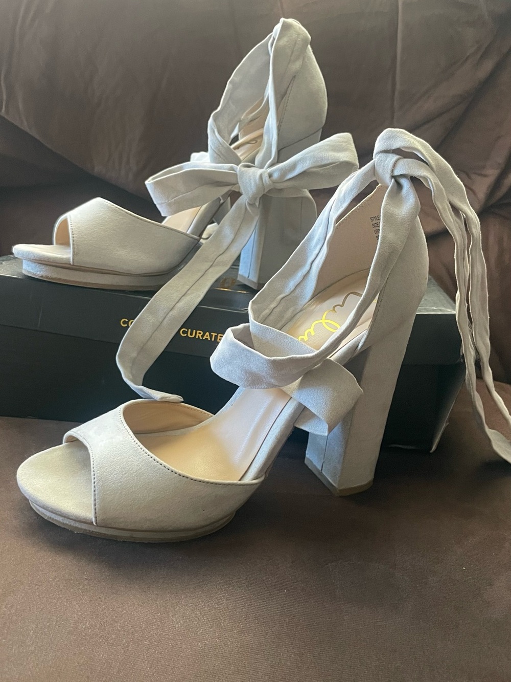 Lulus Dorian Grey Suede Lace-Up Platform Heels